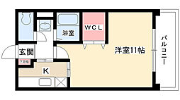 OS.SKYマンション鹿子 1Kの間取図画像