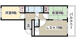 シャトーエミール 2LDKの間取図画像