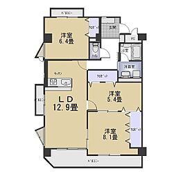 ハイムビーオール 3LDKの間取図画像