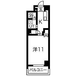 グランダール吹上 1Kの間取図画像