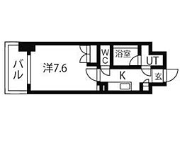 アマーレ葵 1Kの間取図画像