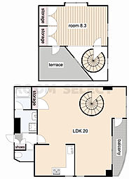 ローズガーデン楠元 1LDKの間取図画像