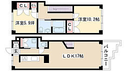 トランセット覚王山 2LDKの間取図画像
