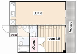 ラポール・T 1LDKの間取図画像