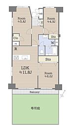 横浜パークタウンg棟 3LDKの間取図画像