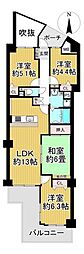 ローレルコート学園前D棟 4LDKの間取図画像