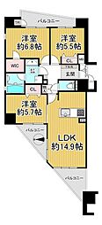 ピアッツァコート神宮前 3LDKの間取図画像