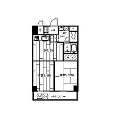 シャンボール高円寺駅前 2DKの間取図画像