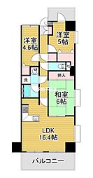 ネオハイツ大牟田 3LDKの間取図画像