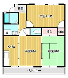 フラッツK 3Kの間取図画像