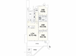 サーパス見和イーストテラス 3LDKの間取図画像