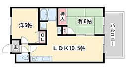 富士ハイツ 2LDKの間取図画像