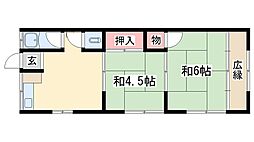 すえひろ荘 2DKの間取図画像