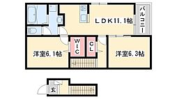メゾンドアポロン 2LDKの間取図画像