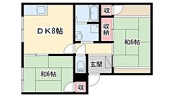 ハイツ 2DKの間取図画像