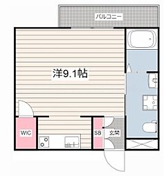 コリーヌ ワンルームの間取図画像
