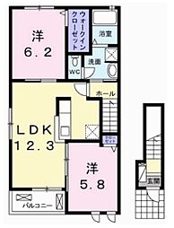 エレガンテヴィラ3 2LDKの間取図画像