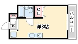 ハイツとき ワンルームの間取図画像