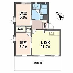 プリミエール一色 2LDKの間取図画像
