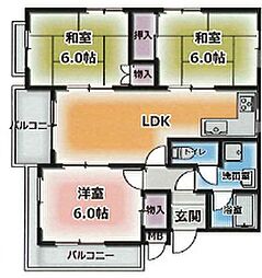 ノアズ・アーク 3LDKの間取図画像
