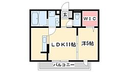スマイルハート2 1LDKの間取図画像