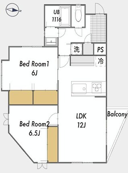2LDK 間取り