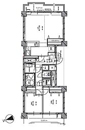 目黒グレースマンション 2LDKの間取図画像