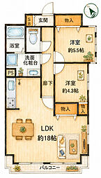 ダイアパレス津田沼2 2LDKの間取図画像