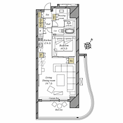 リーガロイヤルリゾート沖縄北谷 1LDKの間取図画像