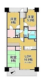レクセルプラッツァ蒲生 3LDKの間取図画像