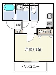 INOVE吉松 1Kの間取図画像