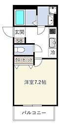 INOVE若江西新町 1Kの間取図画像