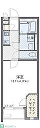 ミランダラアルコバレーノ ワンルームの間取図画像