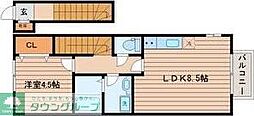 サムズアップ1 1LDKの間取図画像