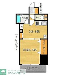 平和マンション北仙台 1DKの間取図画像