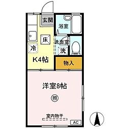 メゾンパークつつみ 1Kの間取図画像