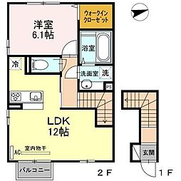サンシャインW-1 1LDKの間取図画像