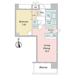 エルスタンザ仙台駅東 1LDKの間取図画像