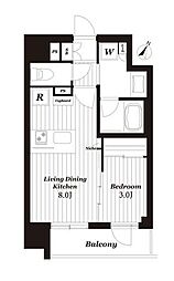 デュオヒルズ仙台一番町一丁目 1LDKの間取図画像
