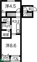 ペシュールB 1LDKの間取図画像