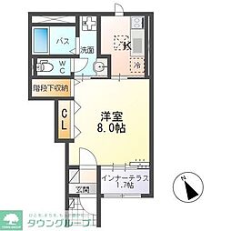 アーバンスカイM 1Kの間取図画像