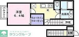 テラス長町南 1Kの間取図画像