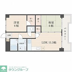 ファーストフィンガー 2LDKの間取図画像