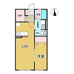 パレスハイム 1LDKの間取図画像
