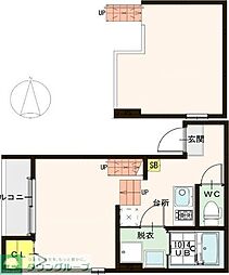 ハーモニーテラスステージ宮千代 1Kの間取図画像