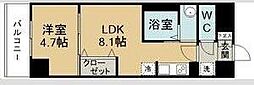 アスコットあすと長町 1LDKの間取図画像
