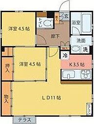 フランジュール 2LDKの間取図画像
