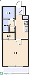 ヴィンダーバール愛 1Kの間取図画像