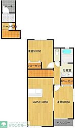 anjineB 2LDKの間取図画像