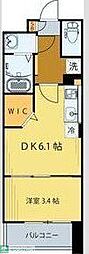 ジェルグランデ原町本通 1DKの間取図画像